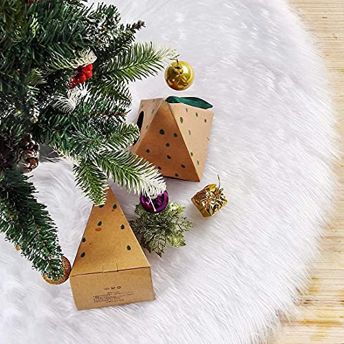 Weihnachtsbaum Decke Weiss,78CM Weihnachtsbaumdecke,Plüsch Weihnachtsbaum Rock,Christmasbaumdecke Kunstfell,Tannenbaum Decke,Plüsch Weihnachtsbaum Rock für Zuhause Feier Weihnachtsbaum Deko
