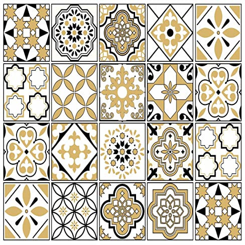 Bolsover Designs Adesivi per piastrelle a mosaico, confezione da 16, per 200 mm x 250 mm / 20 cm 25 cm 8 10 pollici, impermeabili per cucina e bagno GT34, multicolore