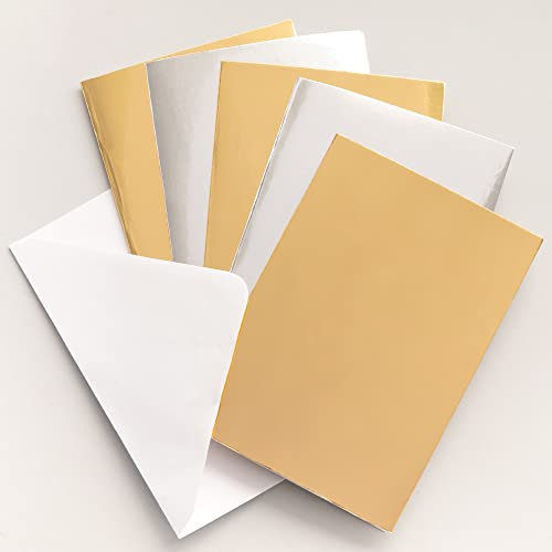Baker Ross FE830 Gold und Silber Weihnachts Grußkarten - 12er Pack, Kartenrohlinge für die Kartenherstellung, Gestalte deine eigenen Weihnachtskarten, Ideal für Kinder-Kunst- und Bastelprojekte