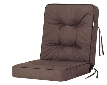 Bjird - Cojín para Banco de jardín, terraza o balcón con Respaldo - 50 cm - Impermeable - para Uso Interior y Exterior - para Columpio, Balancín o Muebles de Jardín - Made in EU - Marron