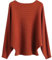 FULIER Boat Neck Batwing Sleeves Dolman Knitted Sweaters and Pullovers Tops for Women One Size (Caramel)