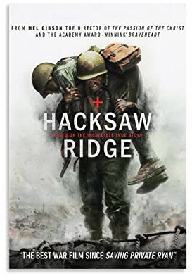 Hacksaw Ridge Biografie Krieg Geschichte Filmposter dekoratives Gemälde Leinwand Wandkunst Wohnzimmer Poster Schlafzimmer Gemälde 40 x 60 cm