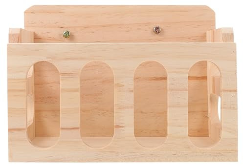 VILLCASE Rabbit Hay Feeder Rack, Wooden Food Feeding Hay Holder Bunny Less Wasted Food Dispenser, Wall Mountable Grass Holder for Rabbits Guinea Pig Chinchilla Hamster Small Animal