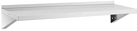 Royal Catering RCWR-120.1 Wandbord Edelstahl 120 x 40 cm bis 80 kg Wandregal Küchenregal Wandboard