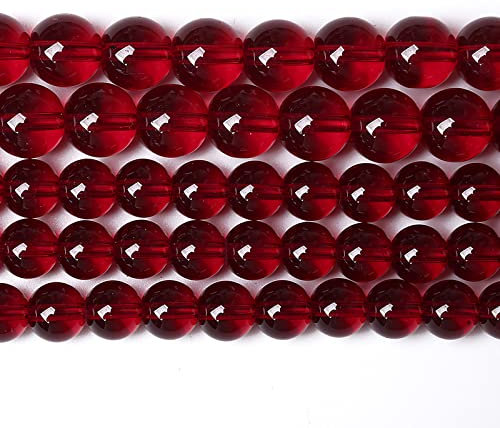 6MM 60PCS Garnet Red Glass Crystal Spacer Loose Beads for Jewelry Making DIY Bracelet 15 Inches 1 Strand