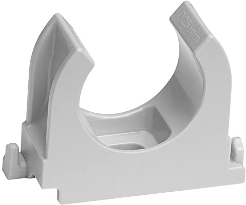 SOMA Rohrclip aus Kunststoff, grau, 25 mm, 24 Stück, Klemmschelle, Rohrklemme