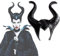 Tibroni Halloween Cornes de Maléfique en Latex Couleur Noir, Corne Malefique Femme, Halloween Cosplay Maleficent Corne, Evil Queen Costume Cosplay Coiffure, Unisexe Taille Unique