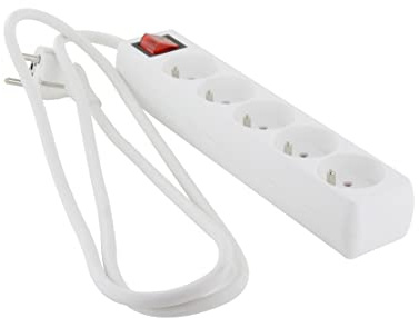 CHACON Multiprise 5 x 16 A avec Interrupteur - 1,5 m - Blanc