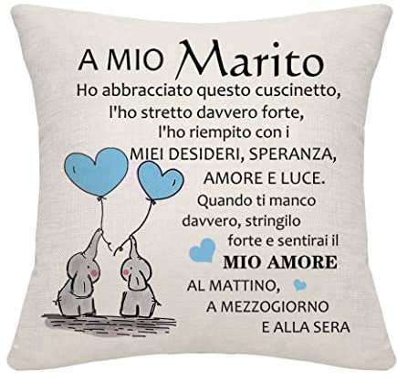 Bommex Marito cuscino regalo per il marito da moglie marito regalo di compleanno giorno di san valentino regalo di natale(A mio marito)