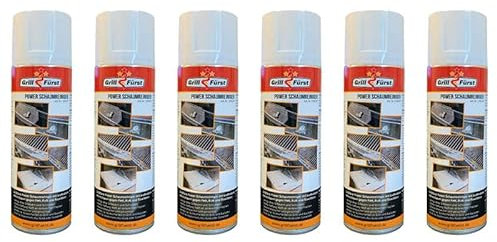 Grillfürst Power Schaumreiniger, 6 x 300 ml - Aktivschaumreiniger für emaillierte Oberflächen und Edelstahl, Scheibenreiniger für Grill und Backofen