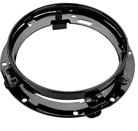 Ejoyous Motorrad Scheinwerfer Rundring Montagehalterung, 7-Zoll-Autoscheinwerfer Runde Ring Halterung Scheinwerferhalterung für (Schwarz)