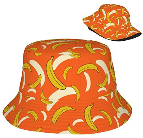 XVBCDFG Bananen-Hüte für Damen, Sommer, Sonne, Strand, Reisen, Unisex, Herren, Bananen Orange, One size