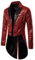 winying Herren Pailletten Anzug Jacke Blazer Mäntel Party Smokingjacke Vintage Abendessen Bankett Abschlussball Slim Fit Frack Kleid Zirkus Kostüm Rot S