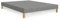 Mobilier-Deco Spring - Sommier tapissier 140x190 Tissu Gris piètement en Bois