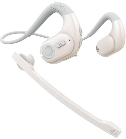 Giveet Bluetooth 5.3 Headset with Detachable Microphone, Wireless Headset w/DSP Noise Cancelling Mic for Phone PC Laptop, Open Ear Comfort Headphones for Office Home Working Driving Running, 12 Hrs