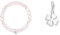 THOMAS SABO Damen Charm-Armband Rosenquarz Süßwasserzuchtperle 925 Sterling Silber X0222-469-9 & Damen Charm-Anhänger Kleeblatt Charm Club 925 Sterling Silber 0884-001-12