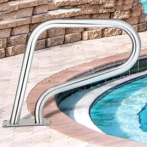 Schwimmflansch-Schnellmontagebasis, 304 Edelstahl-Schwimmbeckenrutschen für eingelassene Pools für SPA-Einbaubecken 32 x 23 Zoll (1 Stück (Armlehne + Schutzhülle))