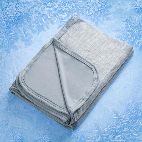 Kühldecke Ultra Leichte Sommerdecke,Kühlende Bettdecke 200x220cm | Arc-Chill Q-Max>0.458,Sommerbettdecke Kuscheldecke Wohndecke Reisedecke Cooling Blanket Grau