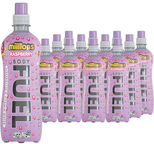 Applied Nutrition BodyFuel Electrolyte Water - Body Fuel Prime Drink with BCAAs and Vitamins, Fast Hydration (12 x 500ml) (Millions Raspberry)