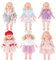 deAO 6 Puppenkleider Set, Puppenkleidung Outfits für 30 cm 33CM 35CM 36CM Neugeborene Babypuppen Jungen Mädchen, Puppenbekleidung Gehören Hüte und Stirnbänder, Puppenzubehör (Keine Puppe) (Niedlich)
