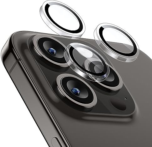 ESR Camera Lens Protector for iPhone 16 Pro Max/16 Pro/15 Pro Max/15 Pro/14 Pro Max/14 Pro, Ultra-tough HD Individual Lens Protectors, Scratch Resistant, Ultra-thin Tempered Glass, 1 Pack, Clear