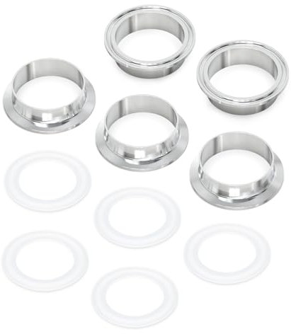 TAISHER 5PCS 304 Stainless Steel 3 Tube OD Weld Clamp Sanitary Pipe Fittings 3 Tri Clamp 91MM Ferrule Flange with 5PCS Silicone Gaskets