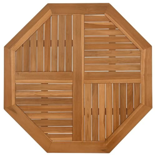 vidaXL Tischplatte, Holztischplatte Achteckig, Ersatztischplatte für Gartentisch Esstisch, Holzplatte Ersatzplatte, Massivholz Teak