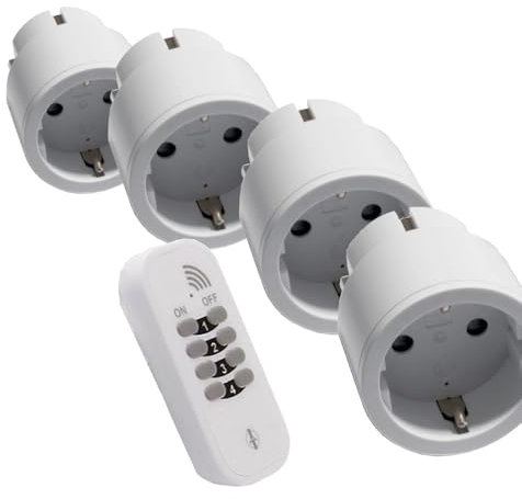 PI-720 Intertechno Funk-Sparset 4x Funkstecker IT-3 + wetterfester Handsender