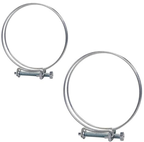 SKIR'CO (2 piezas) Abrazaderas de manguera de doble alambre ajustables de 80-85 mm, abrazaderas de manguera de acero galvanizado, clips de manguera de diámetro ajustable