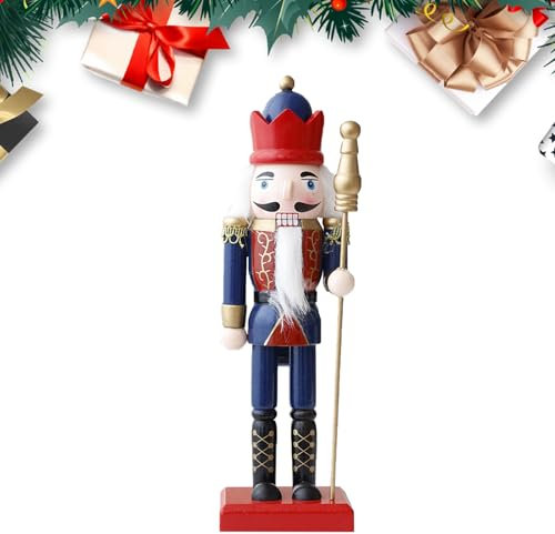 CutitiUU 25cm Casse Noisette Décoration de Noël Dessin Animé Arbre Bois Soldat Figurine Fête Festival Ornement Décoratif (A)