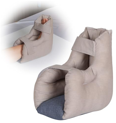 EZ Assistive Fersenschutz Bett Wundkissen Kissen für Druckstellen, Fußkissen für bettlägerige Patienten Zubehör, Knöchelkissen Fersenschutz für Fersenschmerzen (Khaki, Standardgröße)