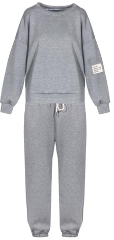 simaranda Damen Jogginganzug Zweiteiler – Weicher Hausanzug mit Hoodie & Jogginghose – Casual Trainingsanzug für Freizeit, Sport & Yoga – Einheitsgröße (36-42) – Modell 7065
