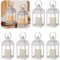Staymoment Farol con velas LED blancas: juego de 6 farolillos de 22 cm como decoración de mesa, salón, balcón, decoración vintage para bodas, regalos de boda para novios
