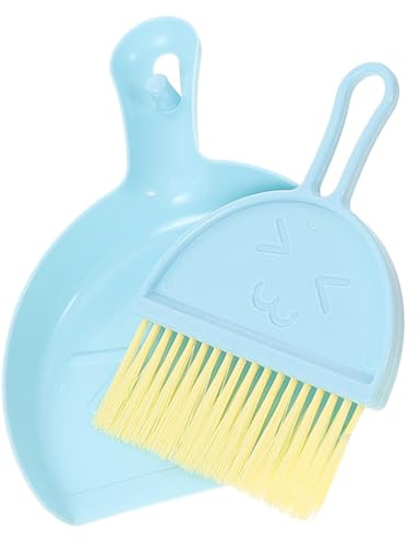 COSMEVIVI Mini Reinigungsbesen Und Kehrschaufel Für Kleintierkäfige Kunststoffbürste Zum Entfernen Von Gitterkäfig Ergonomischer Griff Für Bequemes Reinigen Platzsparende Aufbewahrung
