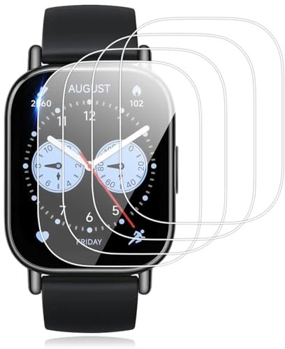 Vauki 4 Stück Schutzfolie für Xiaomi Redmi Watch 5 Lite,9H Härte Schutzglas Displayschutzfolie,Kratzfest HD Transparent Anti-Fingerprint Blasenfrei Full Screen Displayschutz
