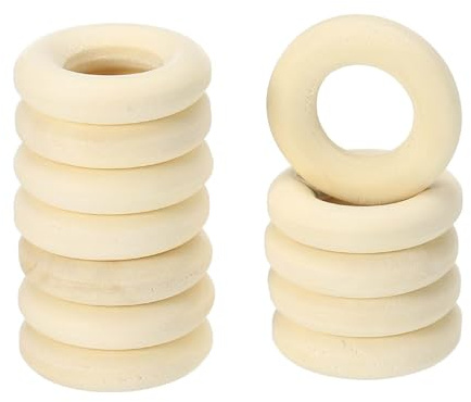 PATIKIL 20 mm Holzringe zum Basteln, 60 Stück Naturholzringe, unlackiert, Makramee-Ringe, Kreis ohne Farbe, für Bastelarbeiten, Anhängerverbinder, Häkeln, Schmuckherstellung