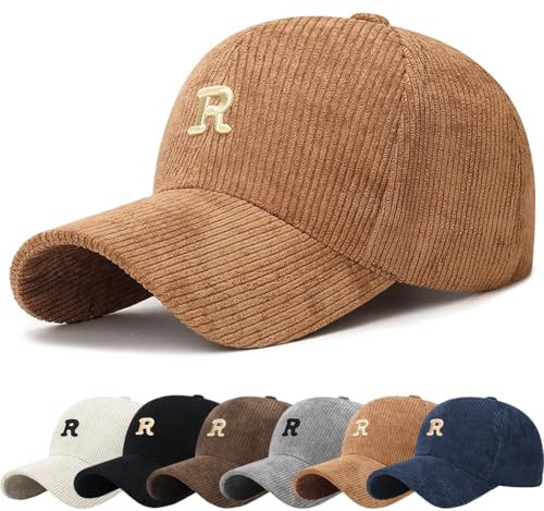 Unisex Klassische Baseballkappe Cord Mütze Verstellbar mit Gebogener Krempe Baseball Cap Full Herren Visor Sport Cappy Classic Baseballcap Classic Style für Outdoor Sport