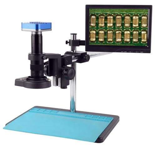 Accessori per microscopi 4K UHD HDMI Microscopio di Misura Industriale Fotocamera + Zoom Industriale 180X 300X 200X 500X Lente for PCB Orologio Telefono Saldatura Durata e prestazioni affidabili(D,200
