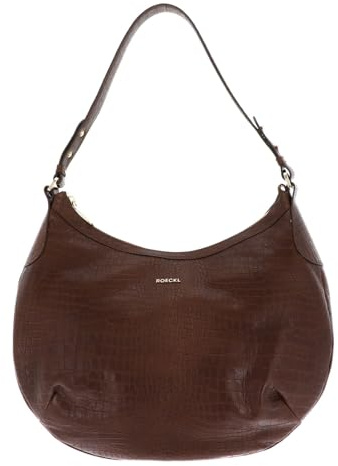 Roeckl Leder Schultertasche Liberty Shoulderbag Croco Saddle Brown braun