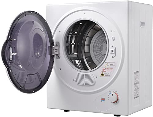 ECLIVON Secadora de Evacuación 2,5 kg, Secadora de Ropa 850 W, Montable en la Pared Secadora de Ropa con Tambor Inox, Temporizador de 200 Minutos, temperatura de secado de 65 °C, 59x50x42 cm, Blanco