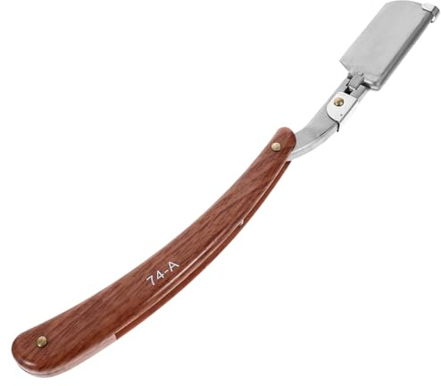 Sewroro Holzmaserung Rasiermesser aus Edelstahl und ABS Vintage Bart Rasierer für Herren Ergonomischer Griff für Glatte Bartrasur Barbershop und Privaten Gebrauch