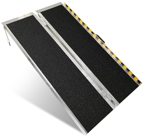 4FT Wheelchair Ramp for Home Entry, Steps & Thresholds, Folding Aluminum