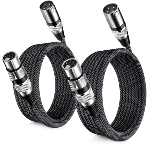 Elebase Mikrofon XLR Kabel 3M 2Pack,XLR Stecker zu Busche Mikrofonkabel,3-Polige Symmetrische Abgeschirmte Mic Kabel für Verstärker,Aufnahmestudio,LautsprechersySteme,Mischpult oder Aktivlautsprecher