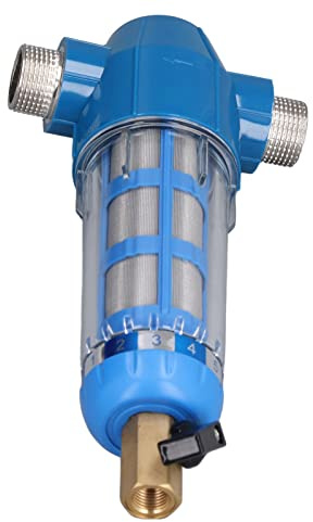 Tixiyu Rückspülfilter Edelstahl Langlebiger Sedimentrohrfilter für den Bauernhof zu Hause, G3/4-Gewinde-Wasserreinigungsfilter für Geflügel