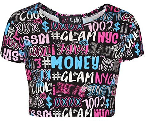 A2Z 4 Kids Girls Graffiti Skater Dress Comfortable Crop Top Style Dress with Legging Look Age 7 to 13 Years