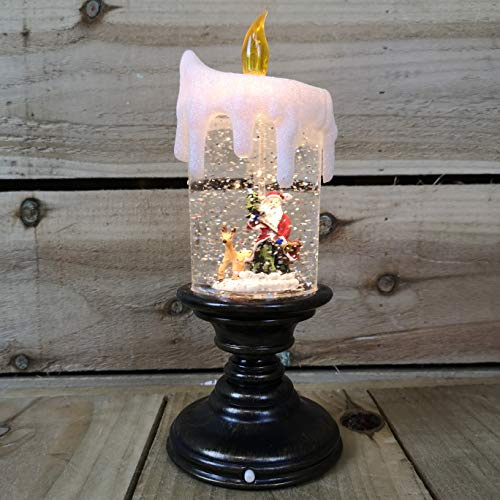 Snowtime LED Candlestick with Santa Scene
