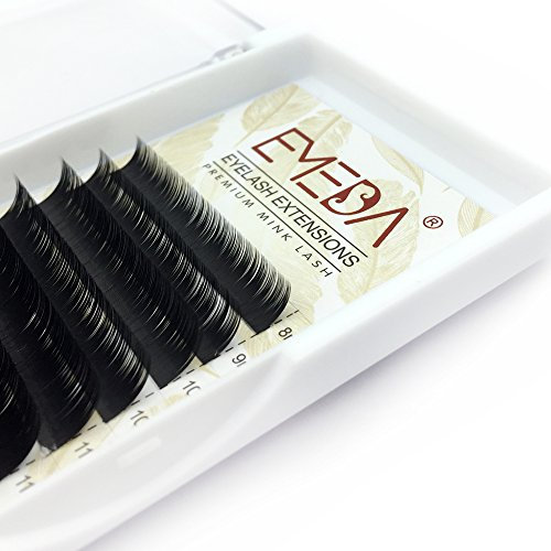 EMEDA 3D Faux Mink lash extensions B curl 8-15mm Mix length Fibre eye lash extension Natural Looking false eyelash Salon Use (B-0.07-mix)
