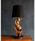 Möbel Bressmer Teakholz Tischlampe IKAL 82 cm - 100% Handarbeit - Lampenschirm: Schwarz - Treibholz Tischleuchte Nature aus Driftwood Treibholzlampe Schwemmholz Unikat