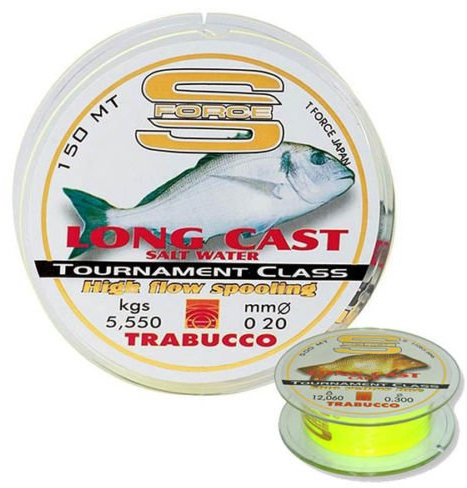 filo pesca surfcasting mare filo colorato fluorescente giallo metri 150 trabucco (0,22)
