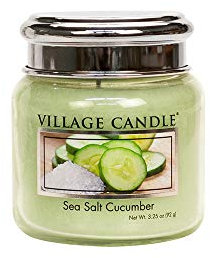 Village Candle Duftkerze Meersalz Gurke 7 cm Wachs Hellgrün